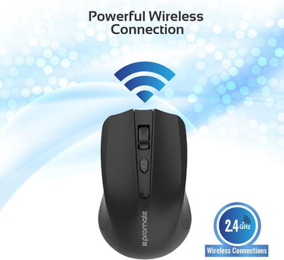 ماوس لاسلكي بلاستيك روميت، USB نان، مسافة عمل 10 متر - أسود product image 6