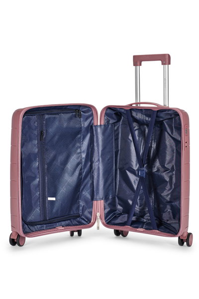 طقم شنط سفر بولي بروبيلين ليمرا، 3 مقاسات، 4 عجلات، بزاوية 360 درجة، LMA-PP503-3PCS - روزجولد product image 5