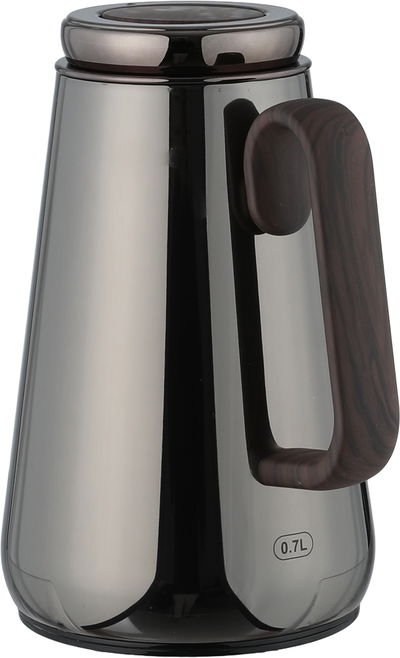 ترمس خزام ستانلس استيل السيف غاليري، 1 لتر، خامة داخلية زجاج حراري، ضغاط، يد خشبي - أسود لامع product image 2