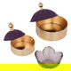 Alif Gallery tofaria set with steel dates, 5 pieces, rectangular - gold product image 3