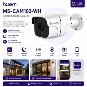 كاميرا مراقبة هيوم، 2 ميجا بيكسل، 1/2.9 بوصة، 12 فولت، FHD - ابيض product image 2