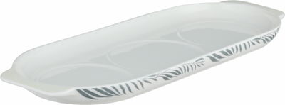 طقم زبادي بورسلان السيف غاليري، 33x13x3 سم، طوفرية بيضاوي، 4 قطع - أبيض رمادي product image 3