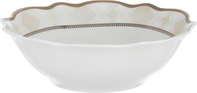 Alsaif gallery Porcelain Dinner Set, 24 Pieces, Round Shape with Beige Rim - White Gold product image 2