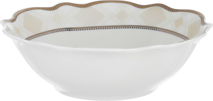 Alsaif gallery Porcelain Dinner Set, 24 Pieces, Round Shape with Beige Rim - White Gold product image 2