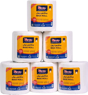 White Tissue Konex Max Roll Kitchen Towel Set, 6 Rolls, 150 Meters product image