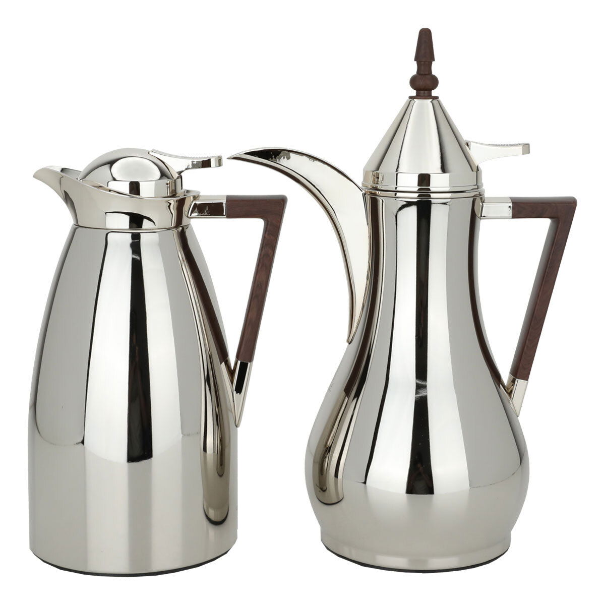Al Saif Gallery Maha Steel thermos Set, 1 Liter, 2 Pieces - Silver product image