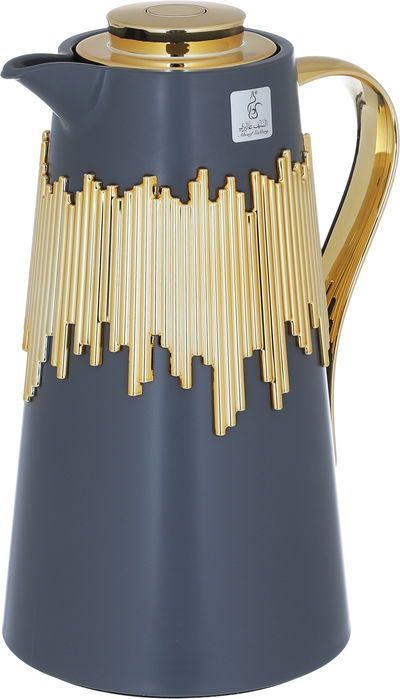 Al Saif Gallery Ibtihal thermos set, 1/1 liter, thermal glass inner container, steel outer shell - gray product image 4