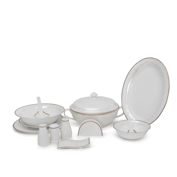 طقم سفرة بورسلان السيف غاليري، 86 قطعة - ابيض product image