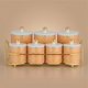 One More Stainless Steel Porcelain Spice Jar Set With Stand, 7 Pieces, Orange Pattern -White Gold product image 1