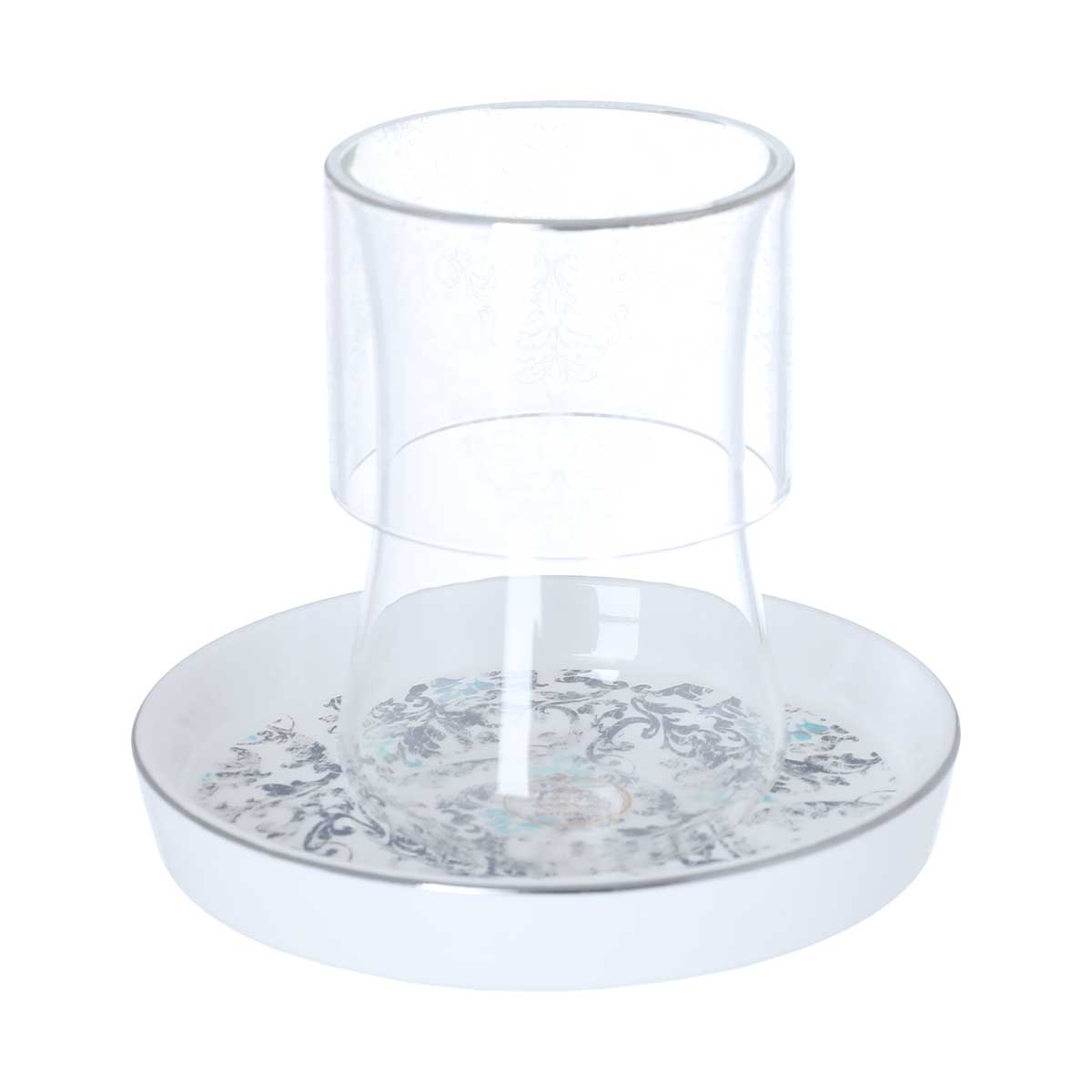 Alsaif Gallery Porcelain + Glass Tea Serving Set, 29 pieces, gray-white pattern product image 6