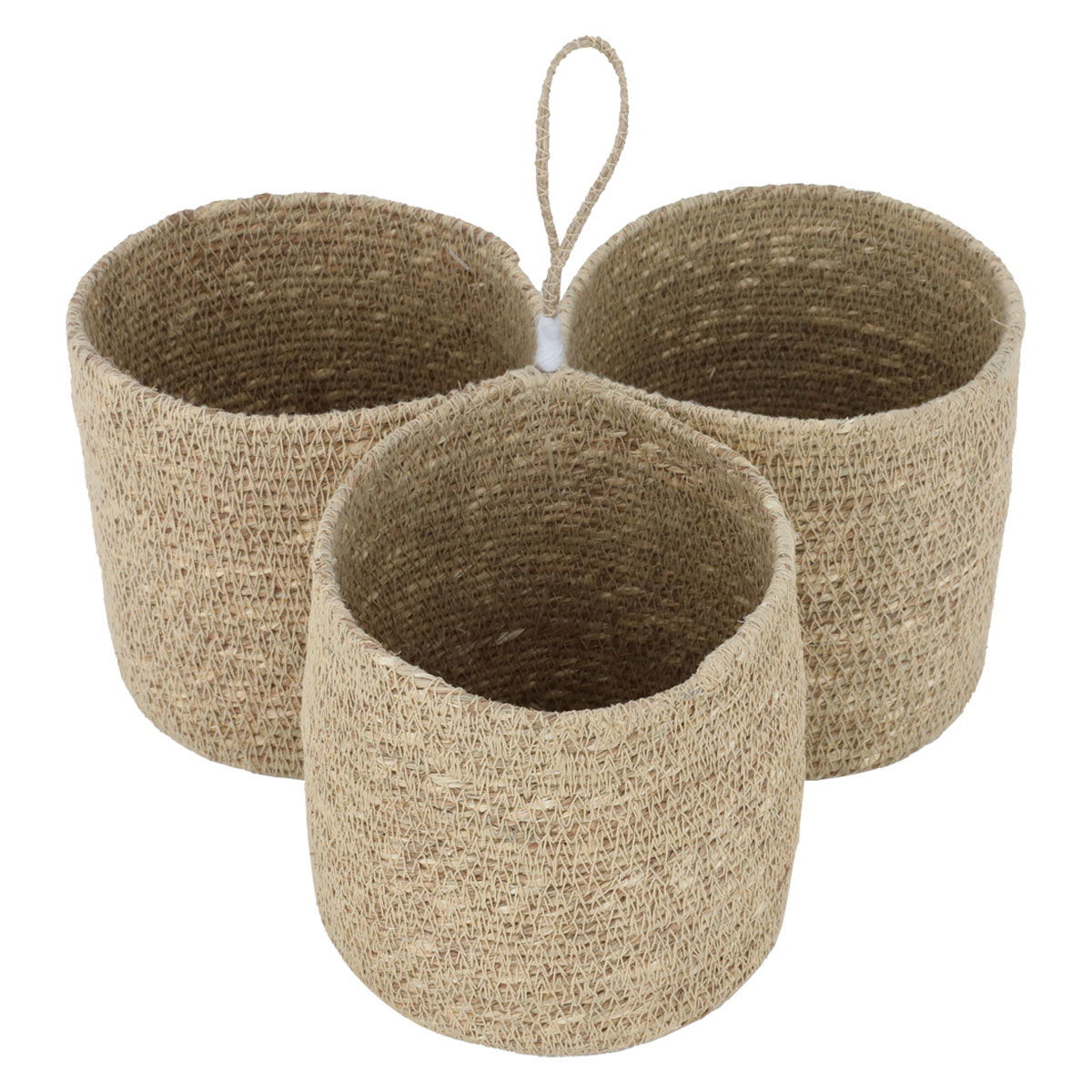 Al Saif Gallery wicker storage basket, divided into 3 compartments - beige product image 2