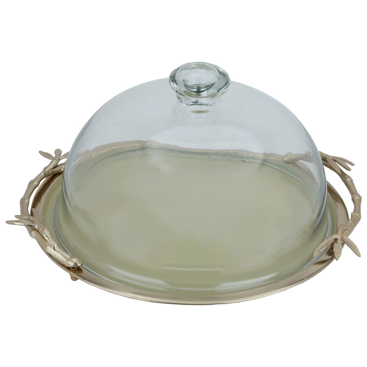 Al Saif Gallery steel serving plate, 30 x 30 x 15 cm, round, base - gold product image 2