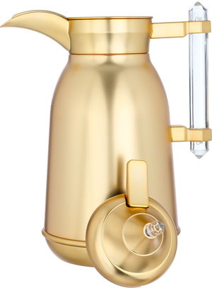 Al Saif Gallery Shahad thermos set, 1 liter, thermal glass inner shell, plastic outer shell, 2 pieces - gold product image 5