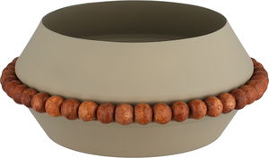 Al Saif Gallery Stainless Steel Serving Bowl, 22x22x10 cm, Deep Round, Base - Beige Brown product image 2