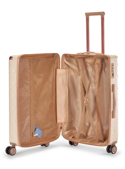 طقم شنط سفر ABS ليمرا، 6 مقاسات، 4 عجلات، WM-238 - بيج ذهبي product image 7