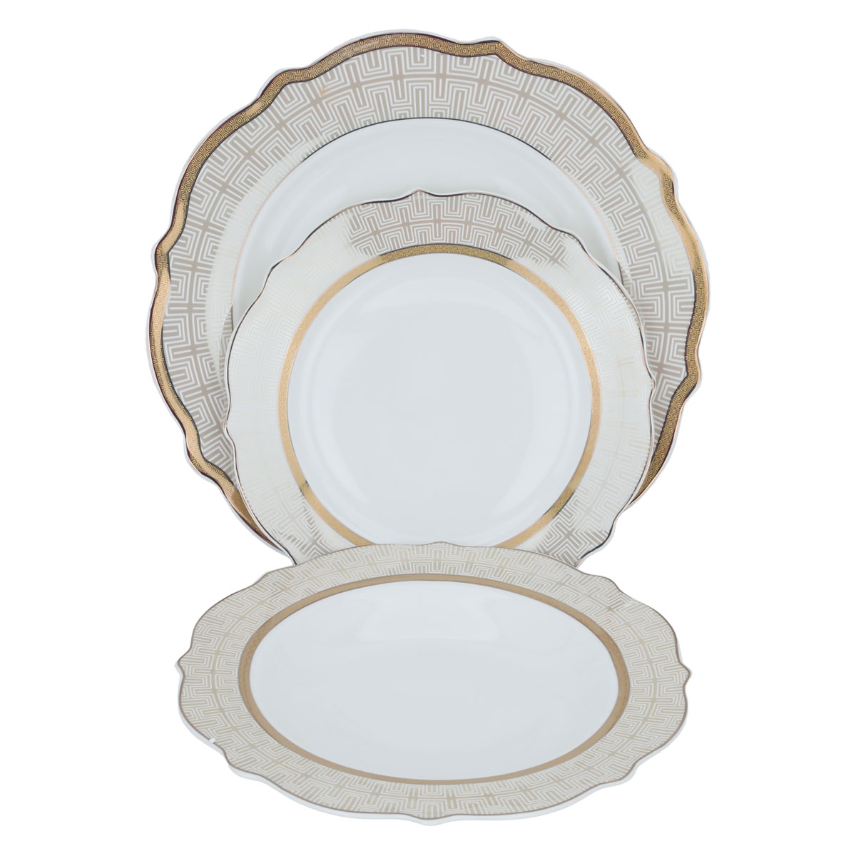 طقم سفرة بورسلان السيف غاليري، 65 قطعة - ابيض product image 5