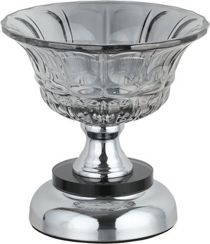 Al Saif Gallery Stated Stainless Steel Glass Serving Stand, Round Base, 14X14X14 Cm - Silver Black product image