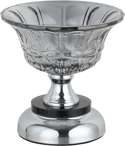 Al Saif Gallery Stated Stainless Steel Glass Serving Stand, Round Base, 14X14X14 Cm - Silver Black product image 1