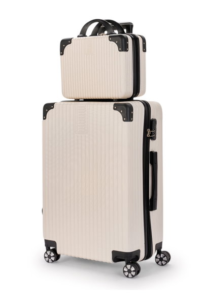 طقم شنط سفر ABS ليمرا، 4 مقاسات، 4 عجلات، زاويه 360 درجة، OT-3077 - بيج product image 2