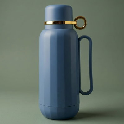 Timeless Rahal Thermos, 1 liter, thermal glass inner container, plastic outer shell - dark blue product image 1