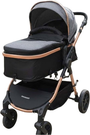 عربة اطفال قابلة للعكس فان مومنت، مظلة قابلة للتعديل، تصميم افقي - رمادي product image
