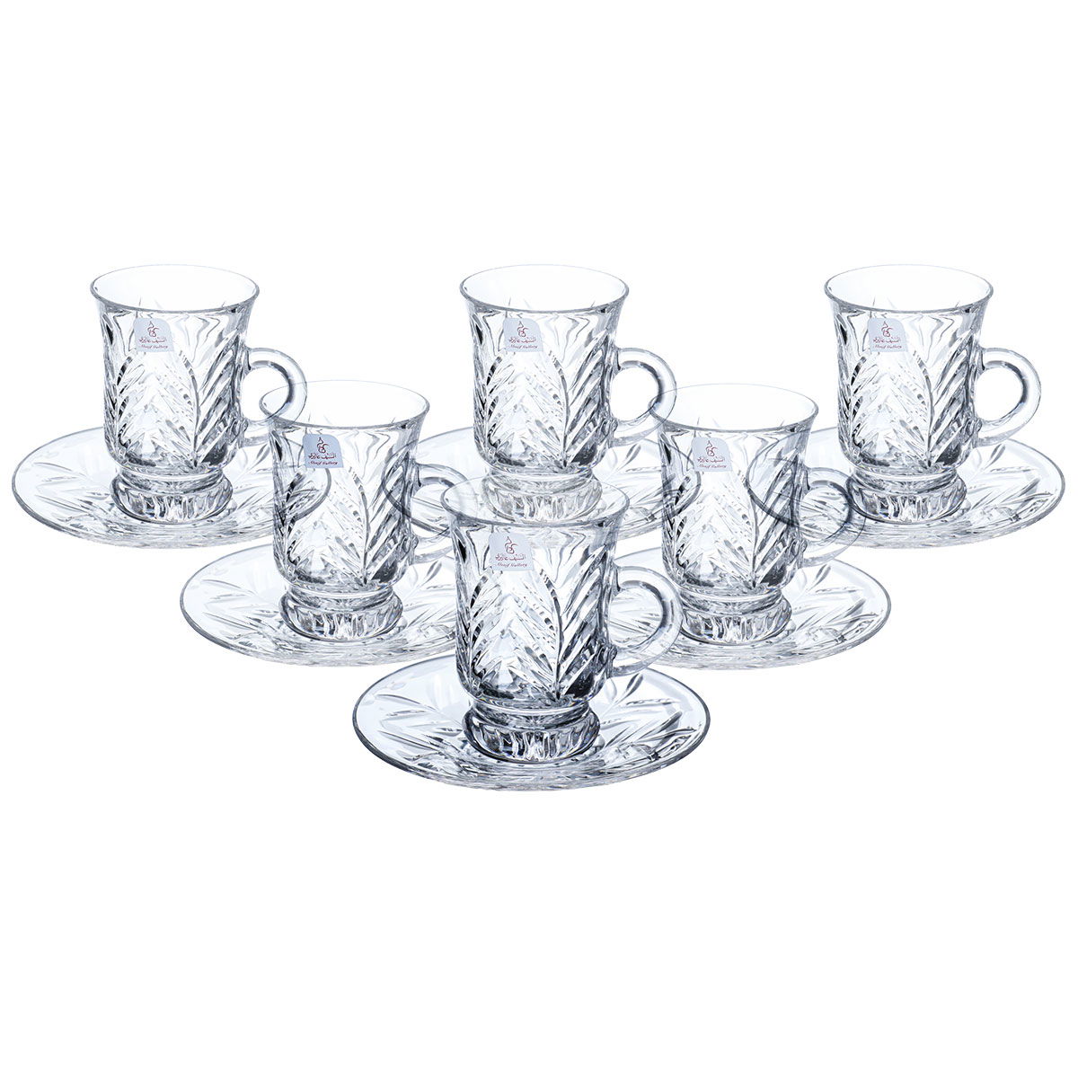 Al Saif Gallery Crystal Serving Set and Cups, 18 Pieces - Clear product image 3
