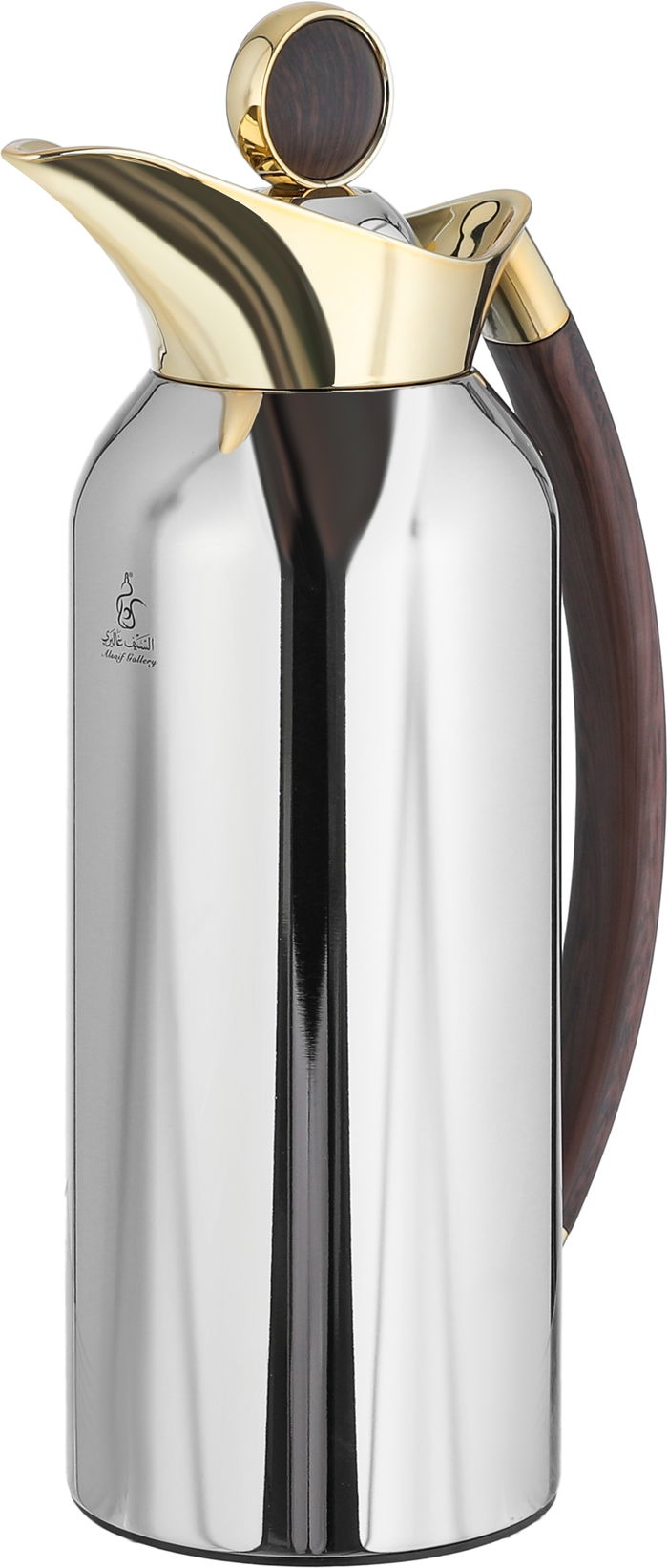 Al Saif Gallery Thuraya Thermos Set, 1/1 Liter, Glass Inner Material, Black Handle, Press Lid - Silver product image 5