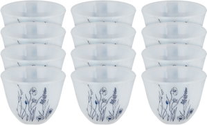 Saif Plus Saudi Arabian Opal Coffee Cup Set, 12 Pieces, Large Size - White Blue product image