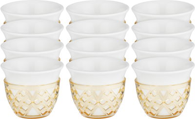 طقم فناجين قهوة مارية بورسلان سيف بلص، 12 قطع - ابيض برتقالي product image 1