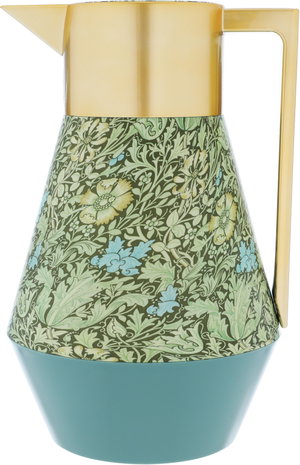 Everest Lydia ProThermos, 1 liter, wooded, golden handle, thermal glass inner shell, plastic outer shell - dark green product image 2
