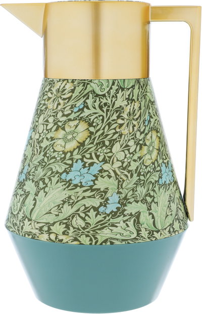 Everest Lydia ProThermos, 1 liter, wooded, golden handle, thermal glass inner shell, plastic outer shell - dark green product image 2