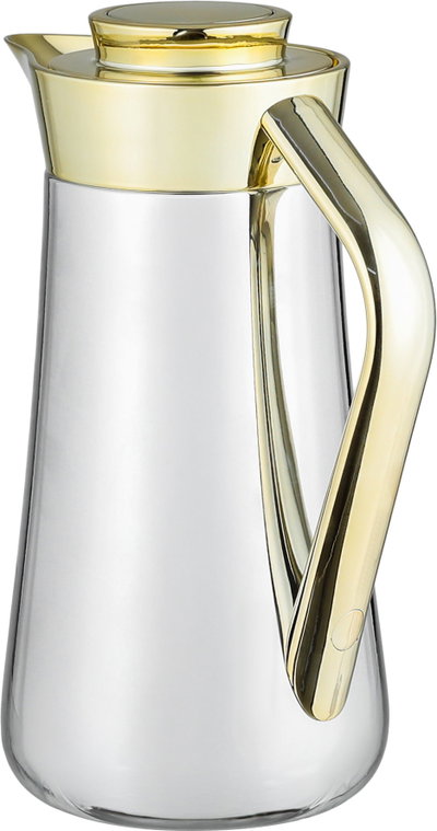 Al-Saif Gallery  Al-Huda Stainless Steel Thermos, 1 Liter, Gold Handle, Push Button - Shiny Silver product image 3
