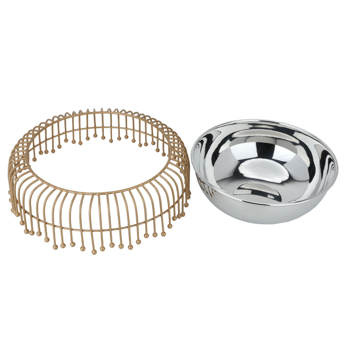 صحن تقديم دائري استيل السيف غاليري، 30×30×9 سم - فضي product image 3