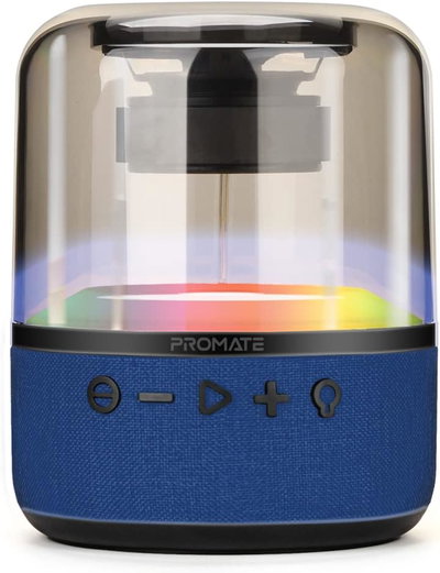 مكبر صوت لاسلكي محمول سليكون(بروميت)، 10واط، 15x15x16 سم، بلوتوث، 10 ساعات، منفذ Aux، فتحة بطاقة Micro SD، منفذ وسائط USB - أزرق product image 1