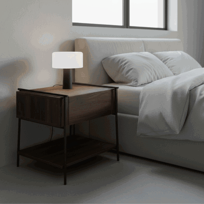 كومدينه خشب ام دي اف، 50×50×47.10 سم، 1 درج و رف - بني غامق product image 1