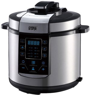 قدر ضغط كهربائي ويننج ستار، 6 لتر، 1000 واط، 14 وظيفة، ST-9303 - فضي اسود product image