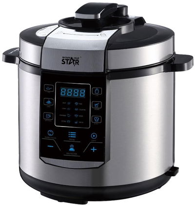 قدر ضغط كهربائي ويننج ستار، 6 لتر، 1000 واط، 14 وظيفة، ST-9303 - فضي اسود product image 1