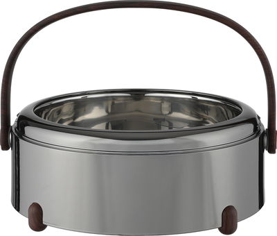 Al Saif Gallery Stainless Steel Food Container Set, 3 Pieces, Wooden Handle - Silver Black product image 3