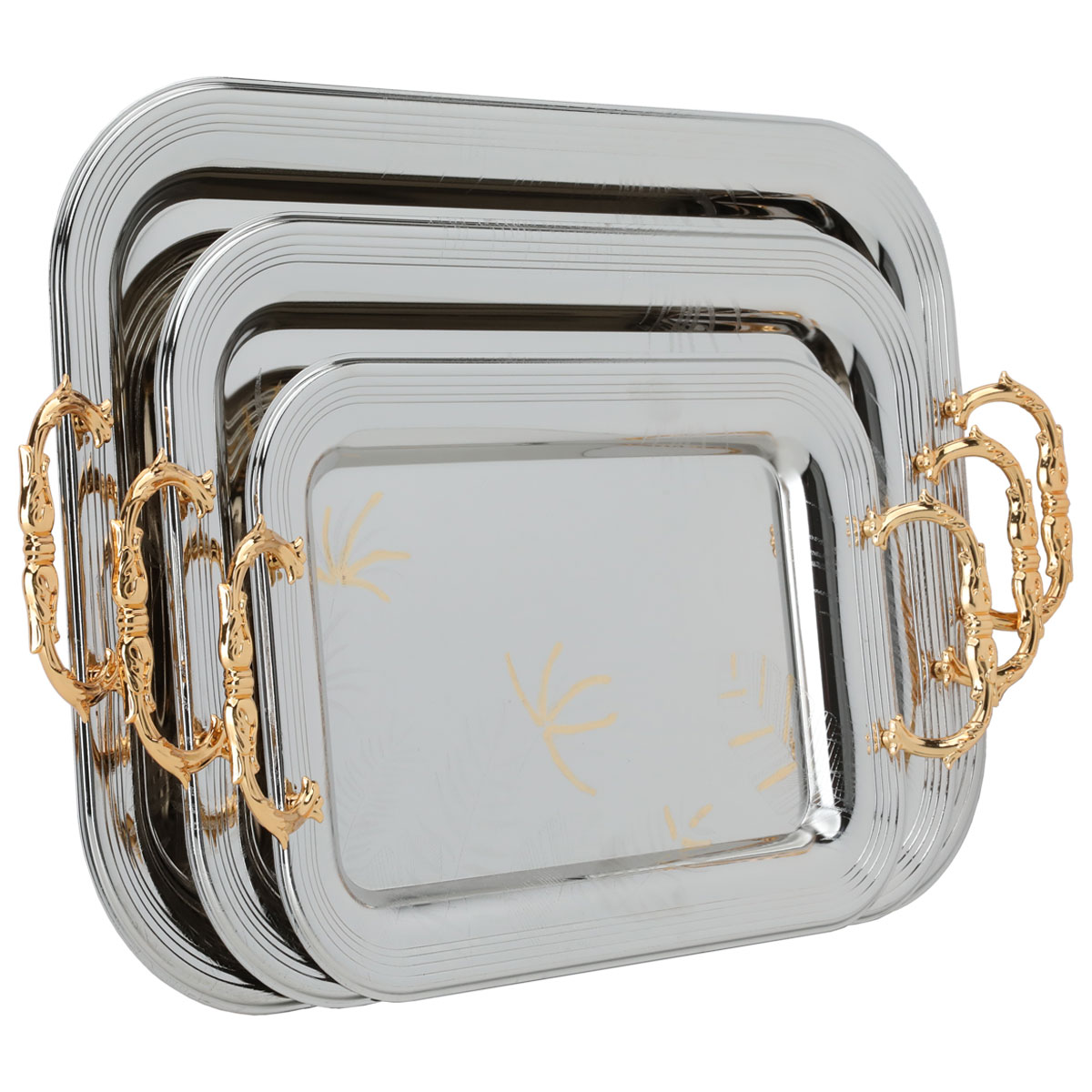 Al Saif Gallery steel topper set, 3 pieces - silver product image 2