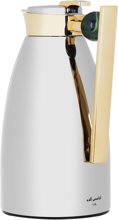 Al Saif Gallery Alaa thermos set, 1/0.75 liter, two pieces, thermal glass inner container, steel outer shell - silver product image 10