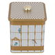 Al Saif Gallery steel can, 1.8 litres, square, with lid, bird pattern - white product image 2