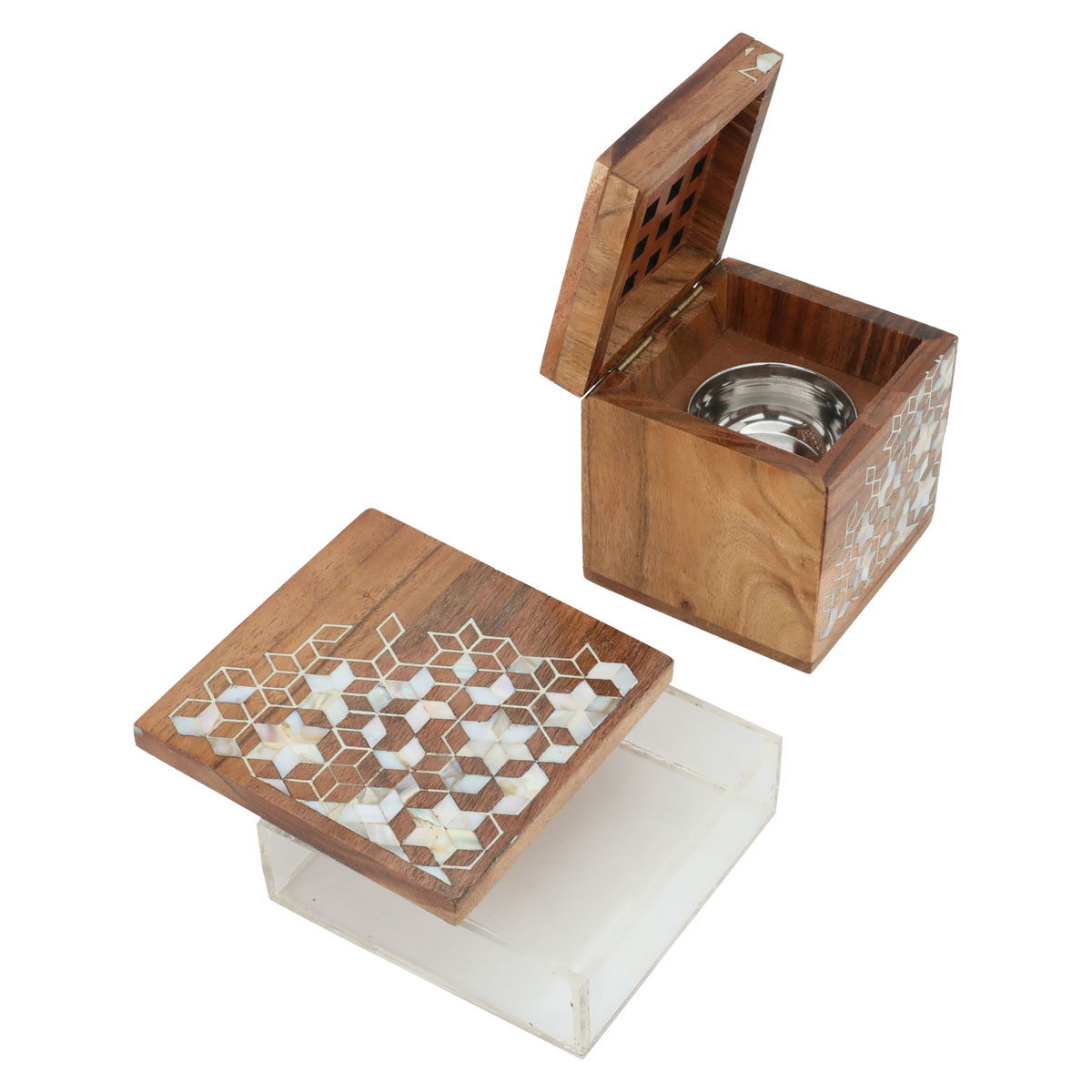 طقم مبخرة خشب السيف غاليري، 3 قطع، طوفرية، مربع - خشبي product image 2