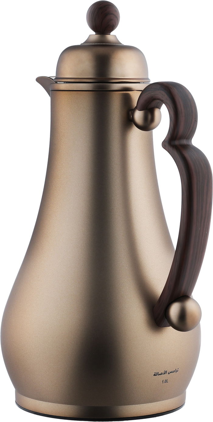 Al Saif Gallery Al Asalah Thermos Set, 1 + 1 Liter, 2 Pieces, Inner Glass Case, Stainless Steel Outer Body - Dark Bronze product image 8
