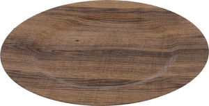 AlSaif Gallery Gozi Plastic Serving Tray, 33x33x1.5 cm, Round - Light Wooden product image