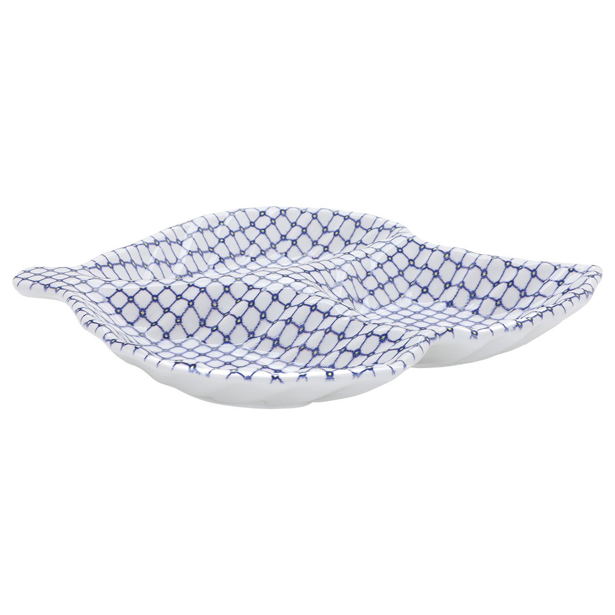 Al Saif Gallery Porcelain Serving Plate, 22X15X3 Cm - White And Blue product image 1