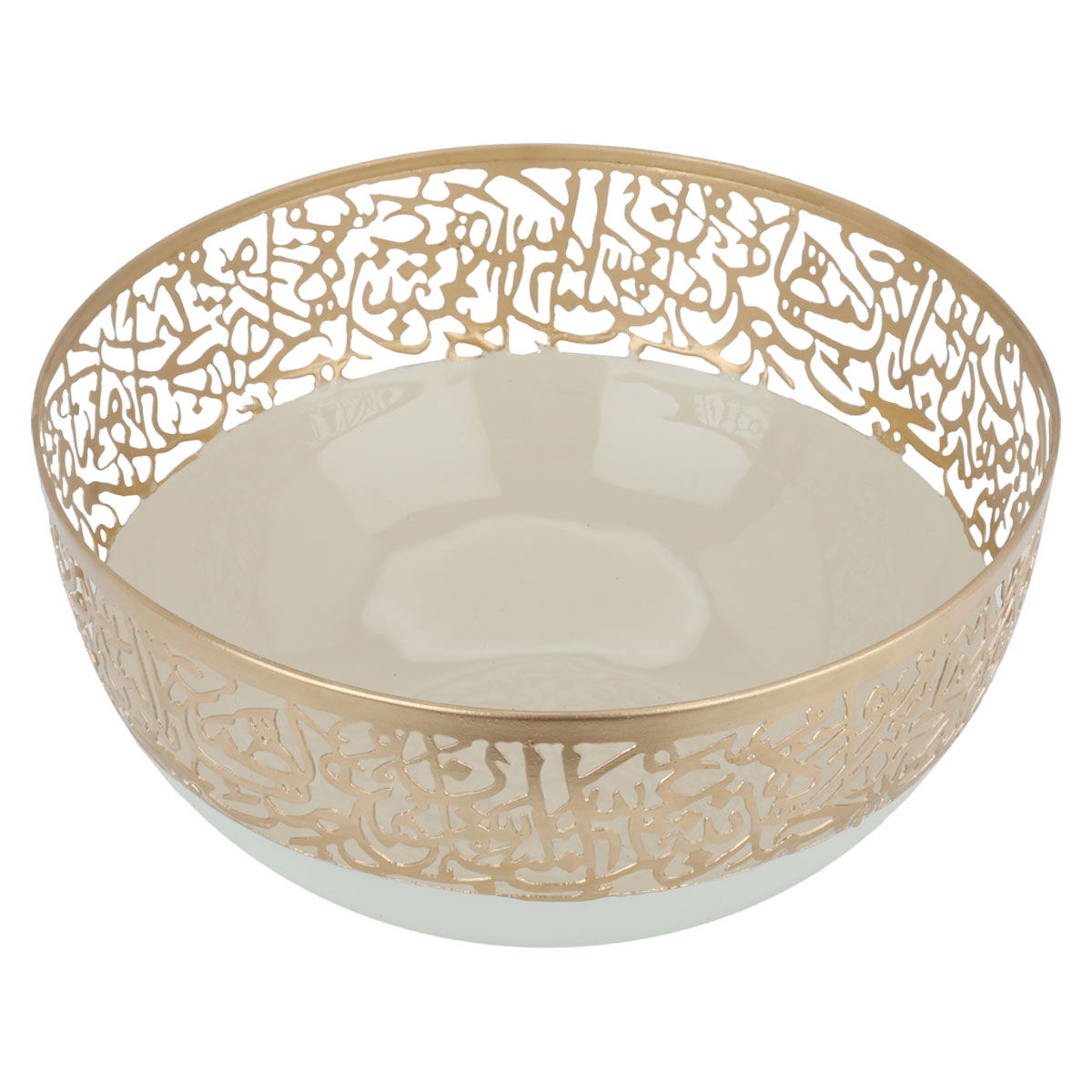 Al Saif Gallery steel bowl, 24 x 24 x 11 cm, round - beige product image 2
