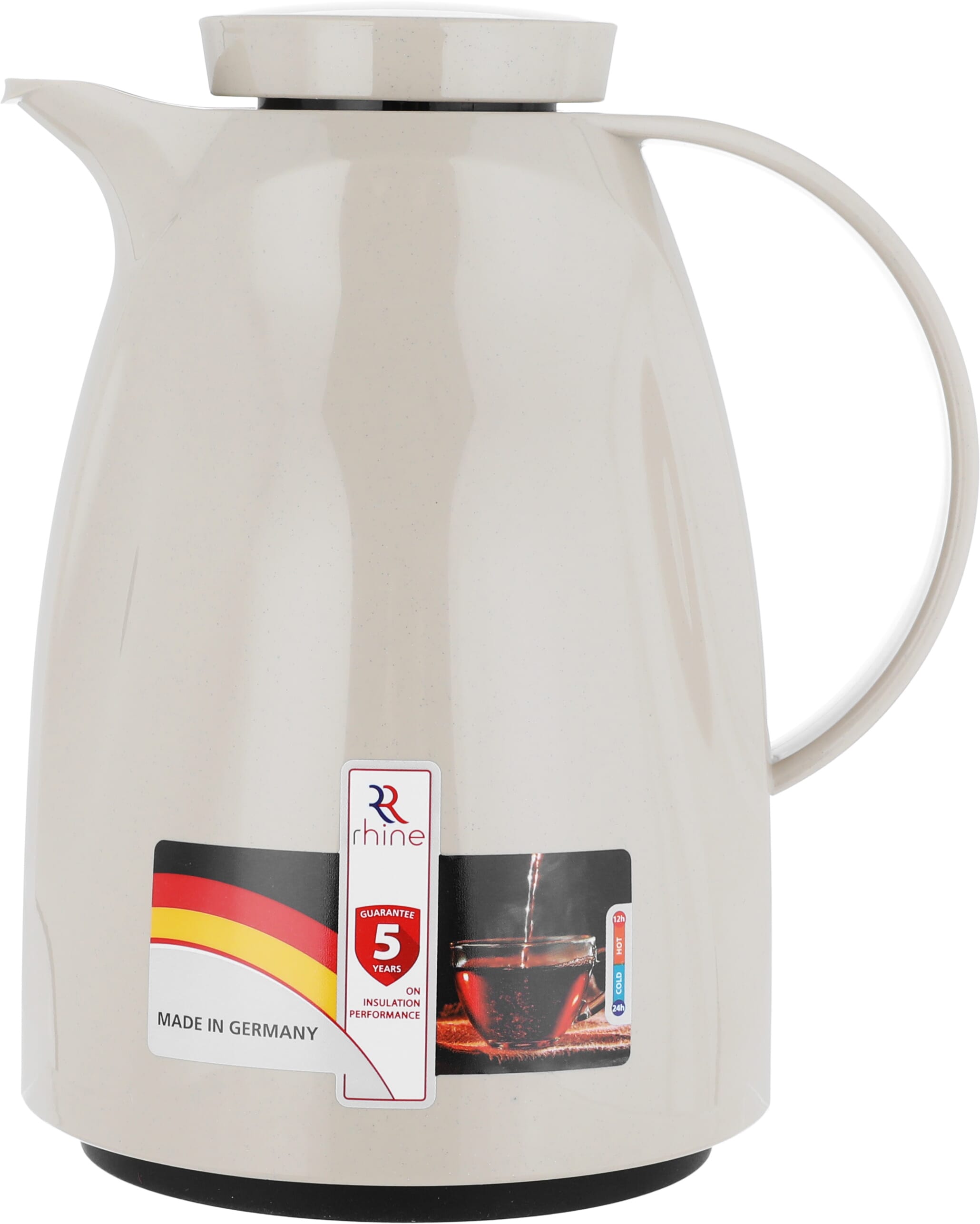 ترمس الراين، 1 لتر، حافظة داخلية زجاج حراري، هيكل خارجي بلاستيك - بيج product image