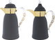 Al Saif Gallery Qamar thermos set, 1 liter, thermal glass inner container, steel outer shell - dark gray product image 2