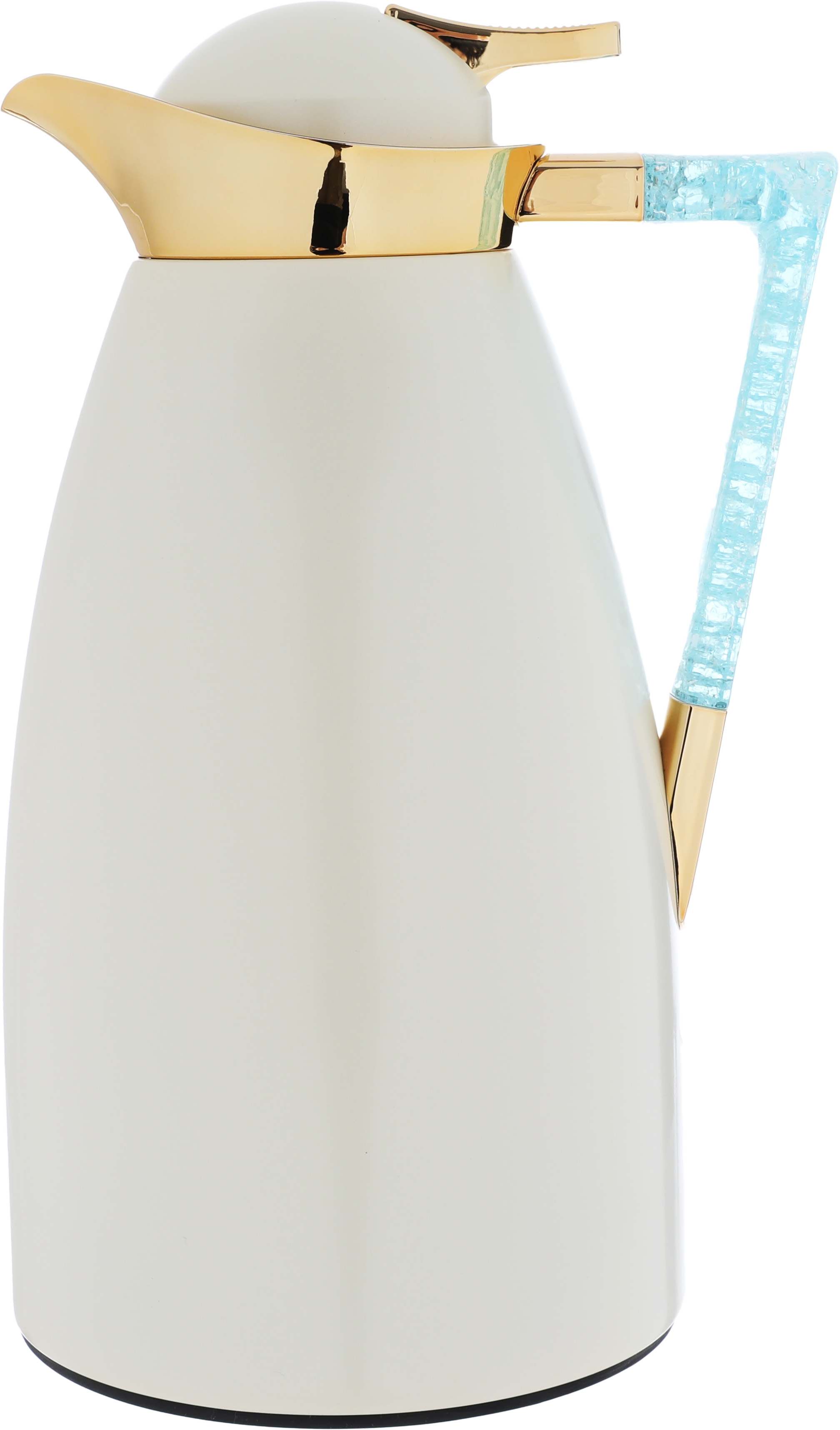 Al Saif Gallery Maha thermos set, two pieces, 1 liter, thermal glass inner shell, steel outer shell - pearl product image 6