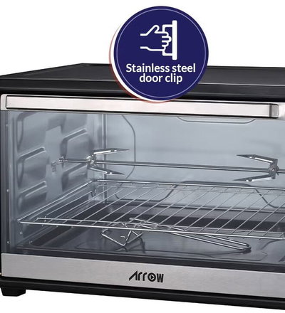 فرن كهربائي بشواية ارو، 2000 واط، 45 لتر، مؤقت، 4 قطع تسخين، RO-45EOB - اسود فضي product image 3